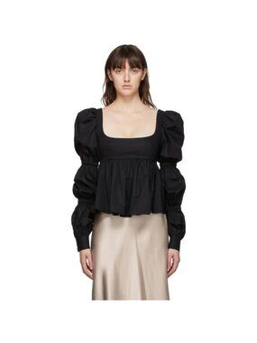 NWT $720 Brock Collection Roero Blouse Black Size 12